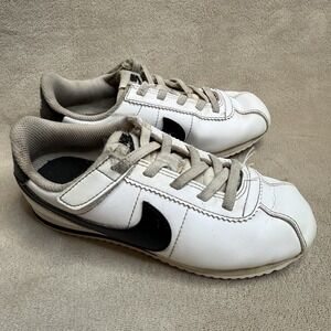 Nike Cortez Size 12C‎ White Athletic Sneakers Shoes Lace Hook And Loop Unisex